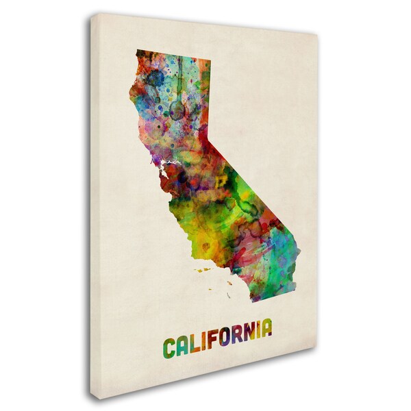Michael Tompsett 'California Map' Canvas Art,14x19